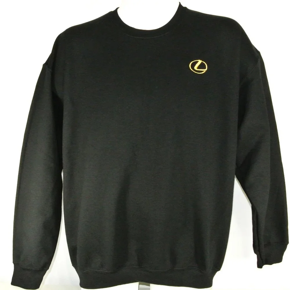 LEXUS Gold Logo Car Dealership Black Sweatshirt Employee Uniform Shirt Size M - Picture 10 of 15